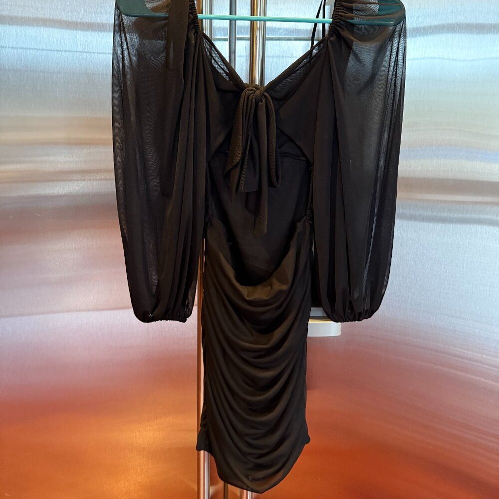 B. DARLIN LONG SLEEVE BLACK DRESS, SIZE MEDIUM